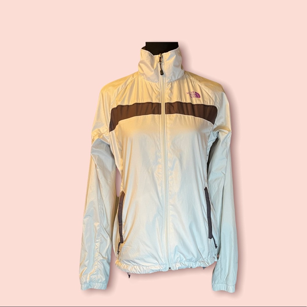 White Nothface Windbreaker Jacket.